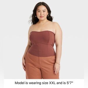 NWT Ponte Tube Top with sweetheart neckline